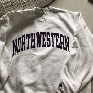 northwestern white champion sweatshirt